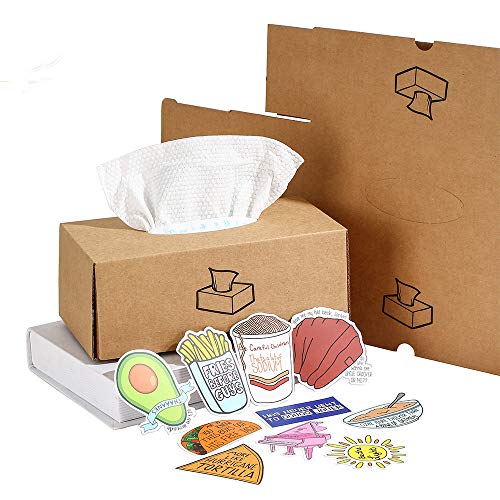 Cx Caja para Pañuelos de Papel Kraft, Minimalista Moderno Deco Caja Pañuelos Papel Dispensador Caja de Pañuelos Impermeable para el Hogar, Oficina, Automóvil, Sala de Estar (Marrón)