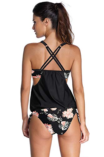 Cxypeng Traje de baño Push up Beachwear Bikini,Traje de baño de Dos Piezas Falso de Verano Femenino, Traje de baño Dividido Conservador a Rayas-Purple_XL,Short de Baño Traje para el Mar