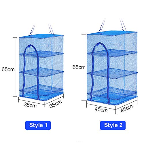 CXZC Malla De Secado,Redes de Pesca Nylon Malla,Jaula de Secado de Red,Jaula de Huesos Cruzados,Cuadrada y Plegable,Evita Las Picaduras de Insectos,Pescado y Verduras Secos Secos,35 * 35 * 65