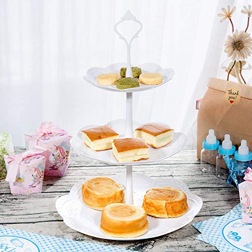 Czemo Soporte para Tartas de 2/3 Pisos, Bandeja de Tartas, Plato de Frutos Secos Plaza Apilada Fiesta Cupcake y Torre de Postre