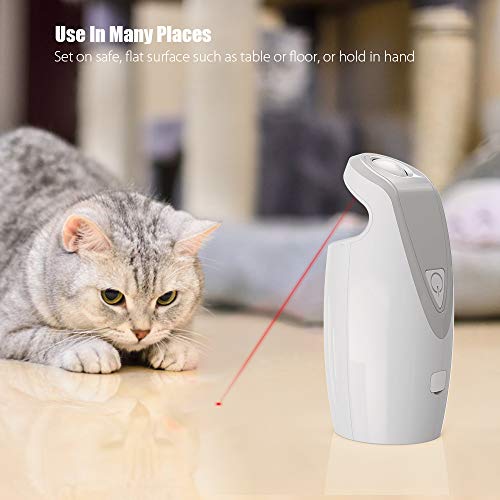 DADYPET Juguetes para Gatos Juguetes interactivos para Gatos y Perros rotación automática Irregular de Puntos Rojos, USB Recargable (Incluye Cable)