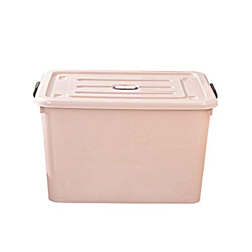 DaFei Caja de Almacenamiento con Tapa, Sello hermético de plástico de múltiples Colores, apilable, Robusto, de 35 litros, con Caja de contenedor de polea (Color : Caqui, Tamaño : 130L)