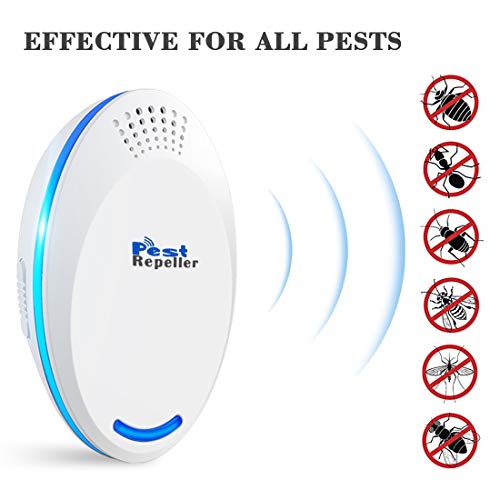 DANGZW Repelente Ultrasonico, Electrónico Repelente Mosquitos Insectos para Interiores Anti Cucarachas, Moscas, Mosquitos, Ratones, Arañas,100% Inofensivo para Mascotas y Humanos (Blanco)