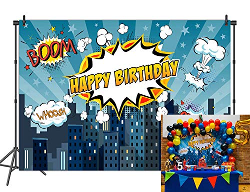 Daniu 7x5FT Superhero Backdrop for Photo Baby Shower Birthday Photography Background Super Hero Party Decorations Backdrops Fond Studio Props