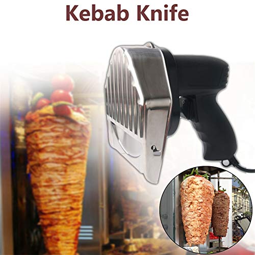 Dao Cuchillo Eléctrico para Kebab, Portátil Gyros Cortador para Kebab Cortador de Carne Puede Ajustar El Grosor Eléctricas Cortadoras de Carne Kebab Cortador Eléctrico de Kebab