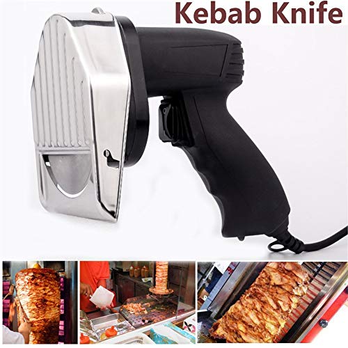 Dao Cuchillo Eléctrico para Kebab, Portátil Gyros Cortador para Kebab Cortador de Carne Puede Ajustar El Grosor Eléctricas Cortadoras de Carne Kebab Cortador Eléctrico de Kebab