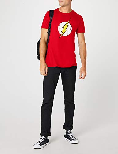 DC Comics - Camiseta de Flash con cuello redondo de manga corta para hombre, Rojo, XX-Large