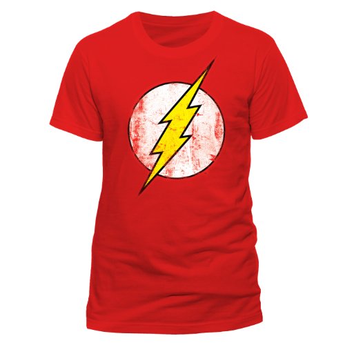 DC Comics - Camiseta de Flash con cuello redondo de manga corta para hombre, Rojo, XX-Large