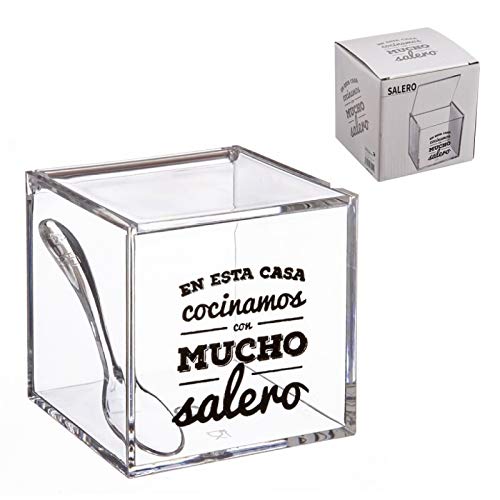 dcasa - Salero y azucarero de cocina original acrilico diseño frase . ""LA SAL DE MI VIDA Y MOMENTOS DULCES""