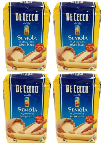 De Cecco - sémola de trigo duro - Semola di grano duro rimacinata (4 x 1 kg)