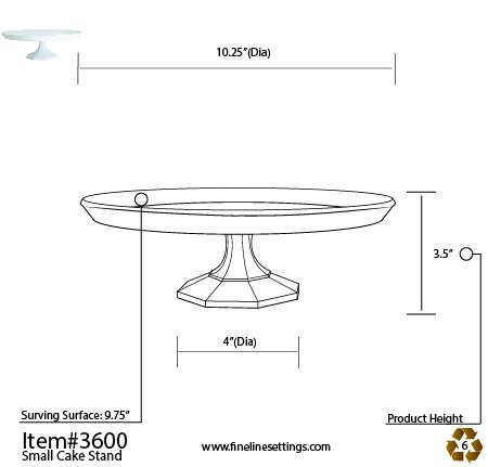 Deco Dine - Soporte de plástico para tartas (25 cm), color blanco