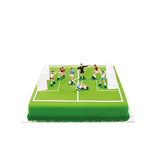 Decora 0816010 - Set de fútbol con 7 jugadores de 4.2 a 5 H y 2 Portas de 7.8 x 5 H cm