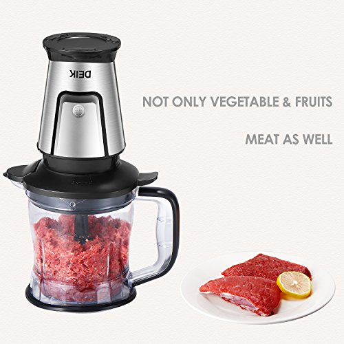 Deik Batidora de Vaso, Batidora 3 en 1 con Molinillo y Picadora de Carne, Batidora Smoothie para Batidos y Alimentos para Bebés, Base de Acero Inoxidable, 4 Cuchillas de Titanio, 500W & 26000RMP