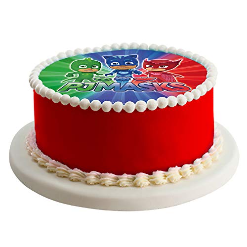 Dekora-236001 Decoracion Tartas de Cumpleaños Infantiles en Disco de Oblea de los Personajes de PJ Mask-20 cm de Diámetro, Multicolor (236001)