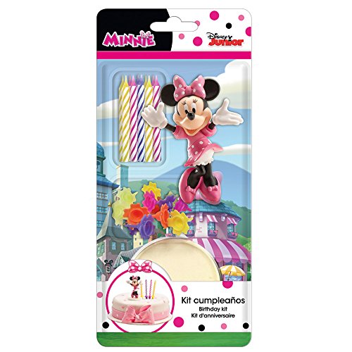 Dekora - Decoración para Tartas con la Figura de Minnie Mouse y Velas Cumpleaños, Rosa, 11 x 5 x 23 cm (303001)