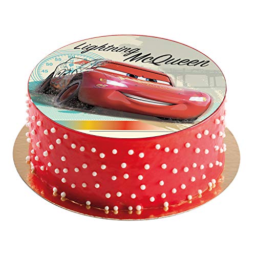 Dekora- Disco Comestible para Decoración de Tartas de Cumpleaños de Disney Cars-16 cm (231320)