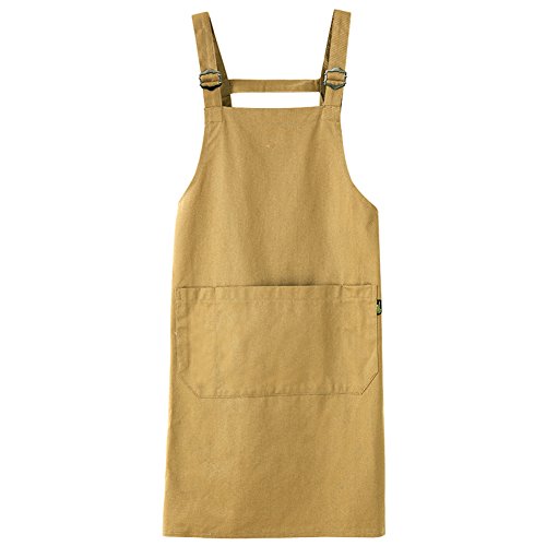 Delantal Ajustable HENSE Unisex con 3 Bolsillos, Cocina, Cocineros, Baberos, Delantales para Hornear, Pintar, Cocina casera, Restaurante, cafetería