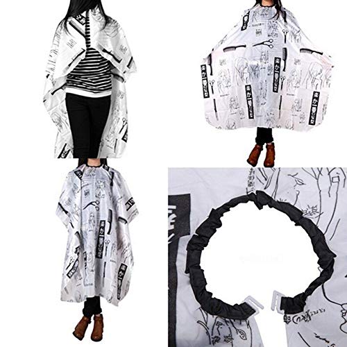 Delantal de corte de pelo SketchSalon Barber Nylon Sketch Gown Cape Cloth Impermeable peluquería capa de peluquería capa para cortar el cabello Capes Herramientas - Negro