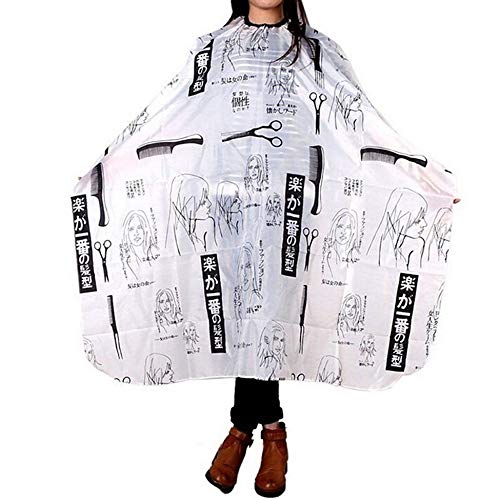 Delantal de corte de pelo SketchSalon Barber Nylon Sketch Gown Cape Cloth Impermeable peluquería capa de peluquería capa para cortar el cabello Capes Herramientas - Negro