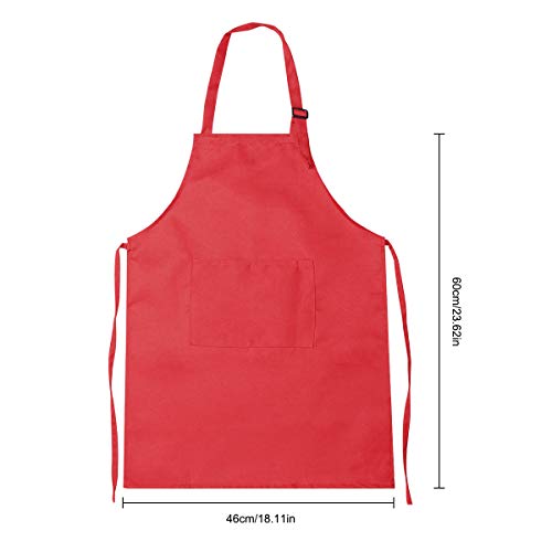 Delantal Para Niños + Gorro De Cocinero, Delantal de Cocina Infantil Delantales Infantiles Delantal De Chef De Cocina Para Niños Pintura 4-12 Años (Rojo, L)