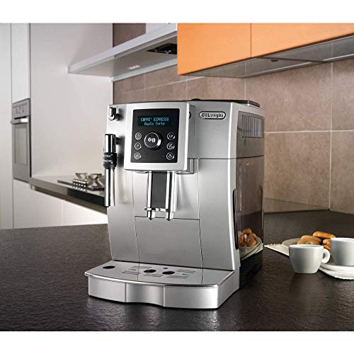 De'longhi - Cafetera Superautomática 15 Bares de Presión, Espresso y Cappuccino, Depósito de Agua Extraíble 1.8 l, Panel LCD, Dispensador de Café Ajustable, Limpieza Automática, ECAM 23.420.SB, Plata