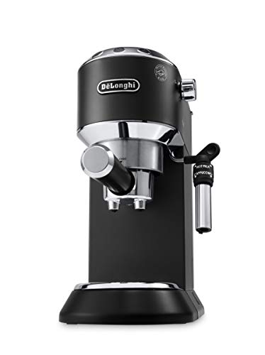 De'longhi Dedica - Cafetera de Bomba de Acero Inoxidable para Café Molido o Monodosis, Cafetera para Espresso y Cappuccino, Depósito de 1.3 Litros, Sistema Anti-goteo, EC685.BK, Negro