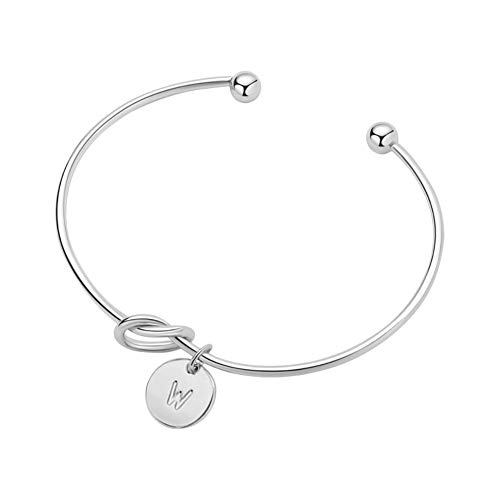 Demarkt Pulsera 26 Letras Minúsculas de Apertura Pulseras Mujer- Pulseras Plata Mujer Regalo de Joyeria Mujer 24PCS