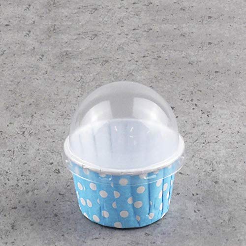 Denkerm Cupcake Liners Paper, Muffin Cases Cup, Food Grade Elegant Mini Round for Wedding Baby Shower Holiday Party(Blue)