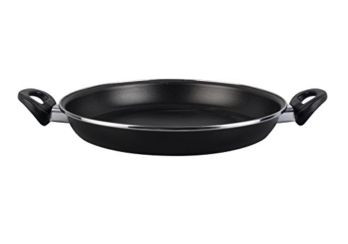 Desconocido Magefesa Black Paellera 30 cm de Acero esmaltado, Antiadherente bicapa Reforzado, Color Negro Exterior. Apta para Todo Tipo de cocinas, incluida inducción Vitrificado