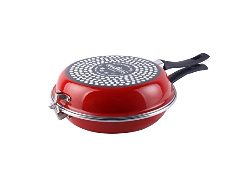 Desconocido Magefesa Praga Sartén para Tortilla 24 cm, Antiadherente bicapa Reforzado, Color Rojo Exterior. Apta para Todo Tipo de cocinas, incluida inducción, Acero, 24