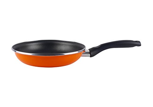 Desconocido Magefesa Valencia Sartén 22 cm de Acero esmaltado, Antiadherente bicapa Reforzado, Color Naranja Exterior. Apto para Todo Tipo de cocinas, incluida inducción, Centimeters