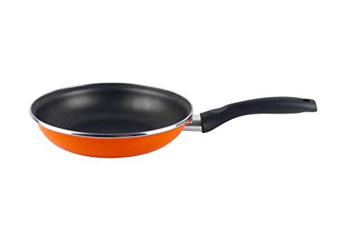 Desconocido Magefesa Valencia Sartén 22 cm de Acero esmaltado, Antiadherente bicapa Reforzado, Color Naranja Exterior. Apto para Todo Tipo de cocinas, incluida inducción, Centimeters