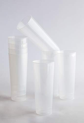 Desconocido Pack 100 Vaso Tubo Plástico Irrompible. Cap. 330ml. Vasos de plástico para cumpleaños, Fiestas, etc.- Reutilizable, Irromplible, Lavable