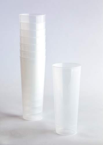 Desconocido Pack 100 Vaso Tubo Plástico Irrompible. Cap. 330ml. Vasos de plástico para cumpleaños, Fiestas, etc.- Reutilizable, Irromplible, Lavable