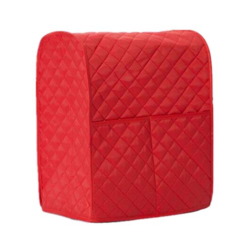 DesignerBox - Funda para mezclador de cocina (piel), diseño de caja de cuero con colección de diamantes, para KitchenAid para mantener limpio y seguro (rojo)