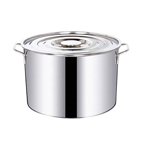 Detazhi Acero Inoxidable Olla Grande y Profunda, Profesional Inducción-Segura Acero Inoxidable de la Olla con Tapa, Apto for Fuentes térmicas Varios (Tamaño: 35 * 20 cm (18L)) Size : 50 * 26cm(50L)