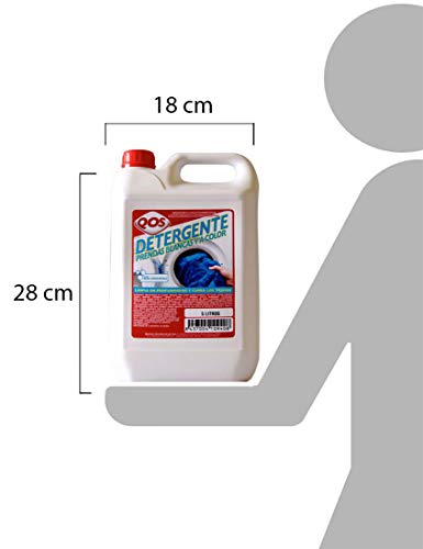 Detergente para ropa blanca y a color. Garrafa 5L. Especial para uso en lavanderías, hostelería y restauración. Limpia la suciedad en cualquier tipo de prenda