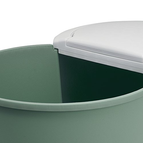 Deuba Cubo de Basura Verde 50L 2x25L basurero Interior Cocina para residuos Reciclaje 2 Compartimentos Doble contenedor