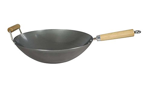 Dexan Professional Carbon Steel - Wok con asa auxiliar de 34 cm / 14 pulgadas