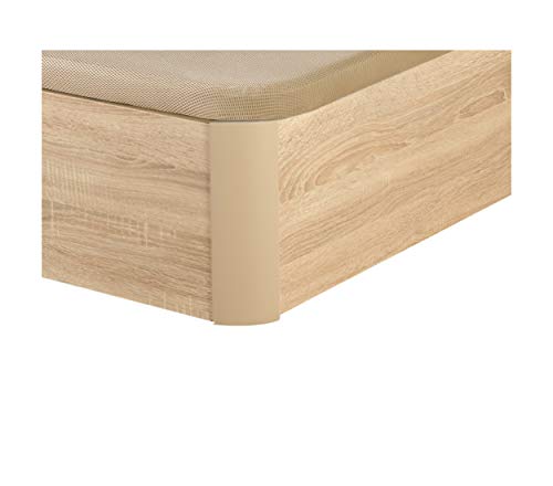 DHOME Canape Abatible Tapizado 3D 4 válvulas Maxima Calidad Esquinas canapé Madera (105x190 Roble, 22mm)