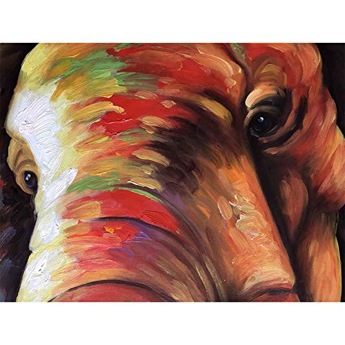 Dibujado a Mano Pintura al óleo Lienzo Elefante Retrato Marfil Animales Decoración Cuadro Hogar Pared Arte Regalos,NoFrame,70x80cm