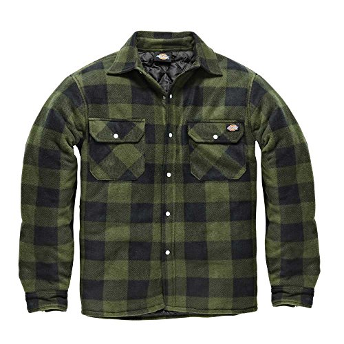 Dickies - Camisa térmica acolchada para trabajo, L, verde