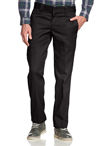 Dickies Slim Fit Straight - Pantalones para hombre, Negro (Black), W36/L34