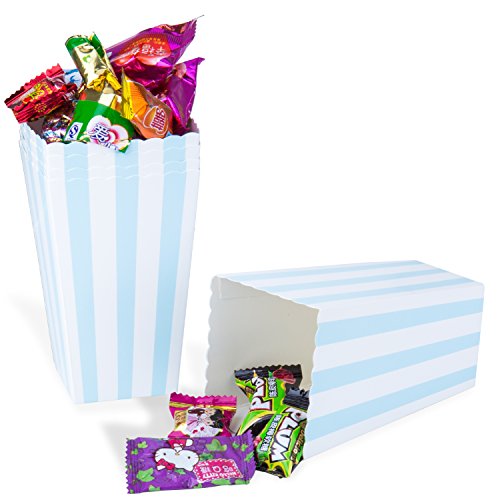 Diealles 36PCS Mini Caja de Fiesta de Palomitas Contenedor de Dulces para Los Bocados del Partido, Los Dulces, Las Palomitas y Los Regalos - Azul