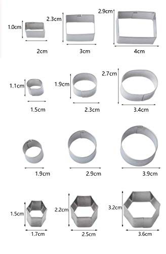 Digead Moldes Galletas Juego - 24 Piezas - Acero Inoxidable Moldes para Galletas, Hexágono/estrella/círculo/rectángulo/triángulo/corazón/óvalo/flor