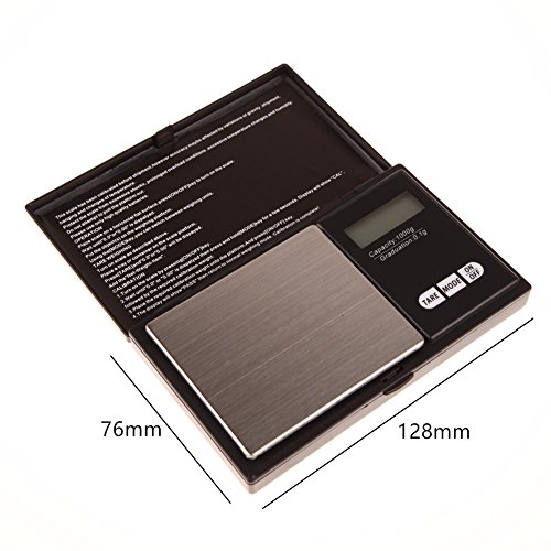 Digital báscula de café, precisión 1000g 0,1g pantalla LCD portátil báscula, para cocina, joyas