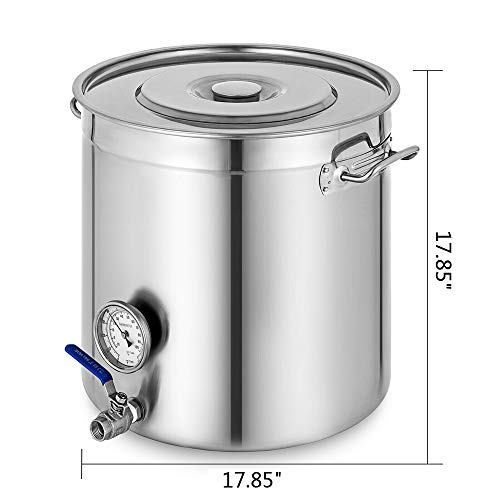 DiLiBee - Olla para sopa con termómetro (70 L, acero inoxidable, con termómetro de 0 a 220 grados Celsius)