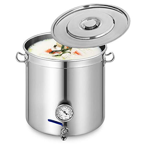 DiLiBee - Olla para sopa con termómetro (70 L, acero inoxidable, con termómetro de 0 a 220 grados Celsius)