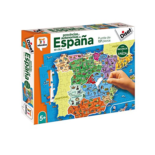 Diset- Puzzle Provincias-Autonomías137p Juguete educativos Provincias De España, Multicolor (68942)