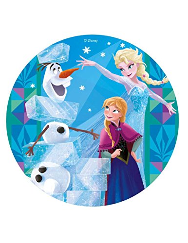 Disney Frozen Elsa, Ana & Olaf Oblea Comestible Para Tartas Redonda 20cm